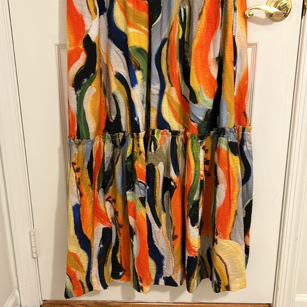 Anthropologie Maeve Suzannah Colorful Rainbow Abstract Print Maxi Dress Size 2X - Picture 15 of 16
